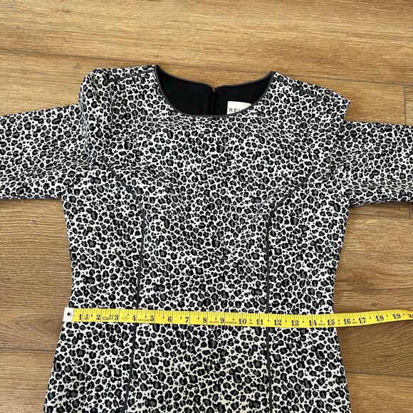 REISS Body Con Dress Leopard Print Gray White and Black Women's Size 8 - Picture 6 of 11
